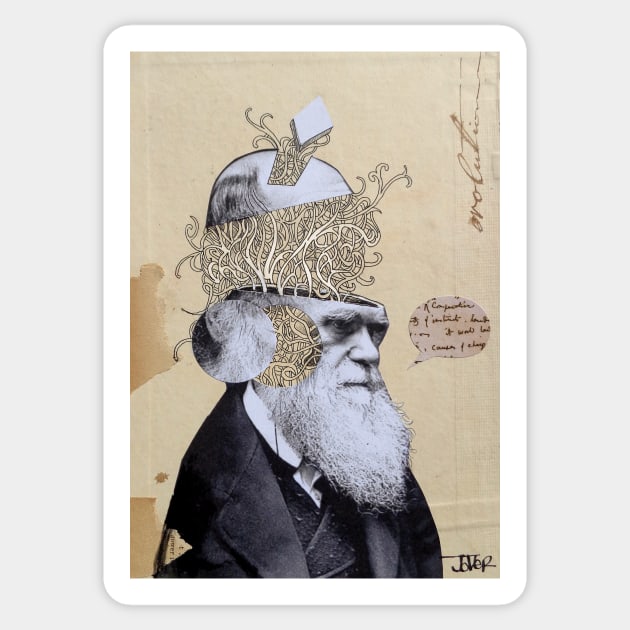 Darwin evolving Sticker by Loui Jover 